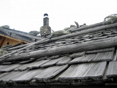 屋顶, 小屋, 高山, 挂牌, 石头, 传统上, 灰色