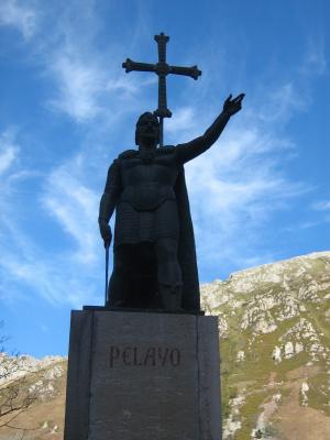 雕像, covadonga, 佩拉约, 十字架, 基督教, 宗教, 著名的地方