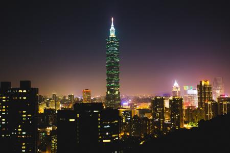 台北101, 台北, 城市景观, 城市, 晚上, 天际线, 摩天大楼