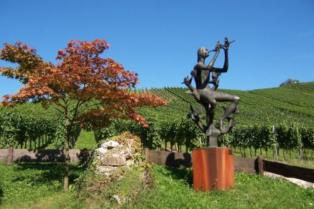 景观, 雕塑路径, 雕塑, 雕像, 葡萄园, 岩-strümpfelbach