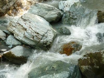 自然, 水, 流水, 河, 流, 岩石-对象, 瀑布