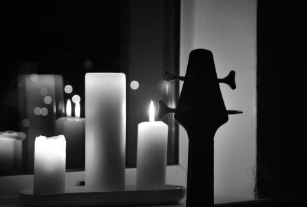 低音, 蜡烛, 蜡烛, b w, 黑色和白色, 文书, 剪影