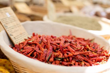 干红辣椒, 农夫的市场, 热, 红色, 辣椒, 干, 市场