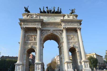 意大利, 米兰, 森公园, 凯旋之, 和平之拱, 城市, 拿破仑