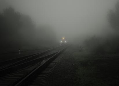 雾, 火车, 灯, 条例草案, 似乎, 软, 电路