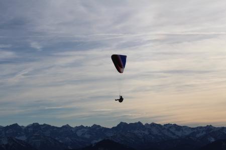 跳伞者, 山脉, 降落伞, 飞, 跳伞, 体育赛事, 浮法