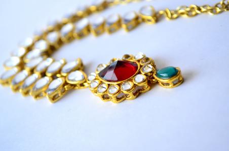 项链, 印度, 珠宝首饰, 黄金, 豪华, 时尚, 美