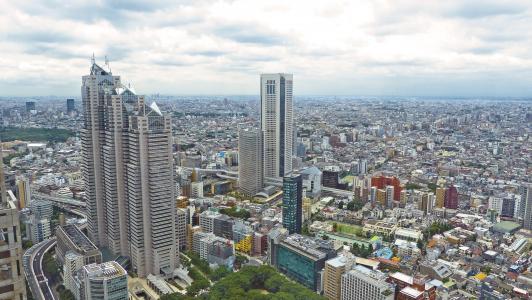 日本, 东京, 摩天大楼, 建设, 城市, 城市, 天际线