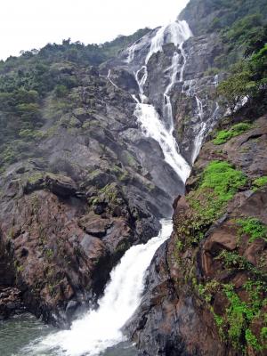 瀑布, dudhsagar, dudh 萨加尔, 果阿, 印度, sahyadri, 西高止山脉