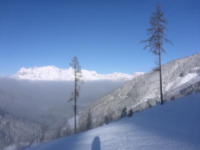 滑雪, 雾, 在云端, 雪, 黑色, 离开, 跑道