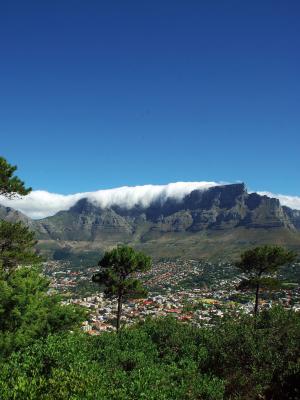 南非, 帽, 山, 表, 云彩, 自然, 全景