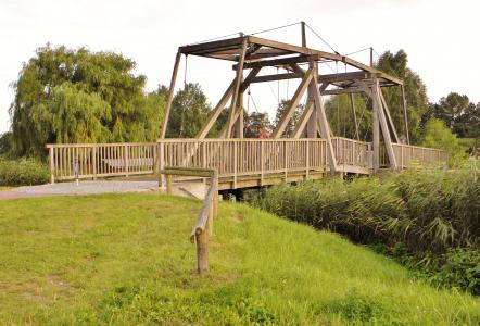 吊桥, 桥梁, 这座木桥, 古董, ueckermünde, 户外, 自然