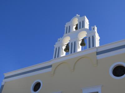 圣托里尼岛, 教会, 蓝蓝的天空, 希腊, 基克拉迪群岛, 建筑, 十字架