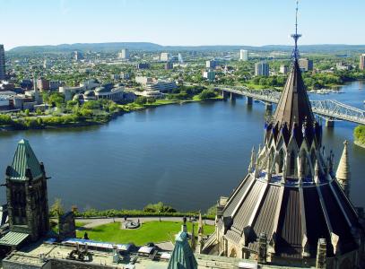 加拿大, 渥太华, ottaoutais 河, 议会, 河, 建筑, 城市景观