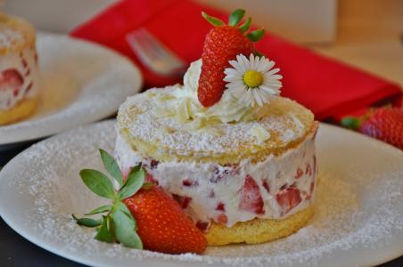 草莓, 草莓蛋糕, 草莓蛋糕, 百事吉, 甜点, 奶油, 蛋糕