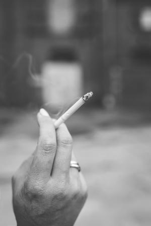 模糊, 雪茄, 香烟, 手指, 焦点, 手, 单色