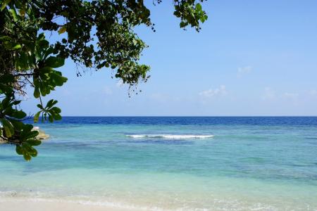马尔代夫, 岛屿, 蓝色, 水, 度假村, 海, 海滩