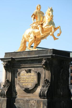 金黄车手, 德累斯顿, 雕像, 纪念碑, 8月强, 建筑, 著名的地方