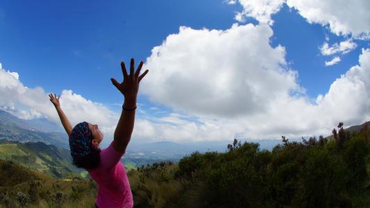 厄瓜多尔, pasochoa, 一个, 美国, 安第斯山脉, 蓝色, 景观