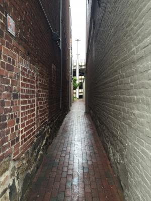 缩小, 通道, 窄路径, 建筑, 年份, 砖, 小巷