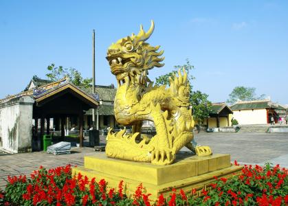越南, 嘘, 龙, 雕像, 装饰城