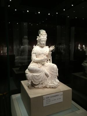 雕塑, 观音, 古董, 瓷器, 白色, 传统, 中国