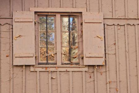 窗口, 木窗, 木材, 旧的窗口, 立面, 木材门面, hauswand