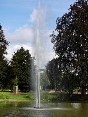 喷泉, 水, 湖, 自然, 水功能, 公园, 绿色区域