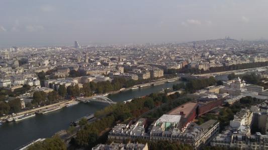 城市, 巴黎, 埃菲尔铁塔, 视图, 法国, 建筑, 具有里程碑意义