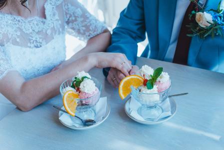 冰激淋, 婚礼, 橙色