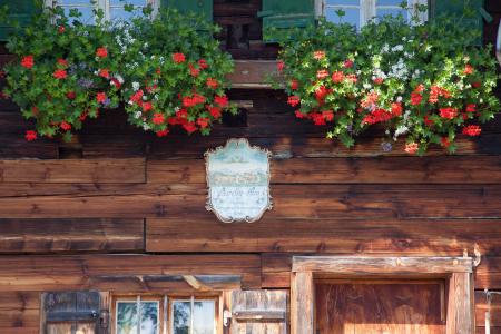 alm, 盾牌, 花, 花盒, 文化, 上部巴伐利亚, 木材
