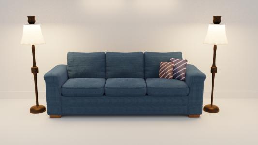 沙发, 3d 模型, 3座