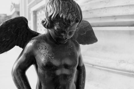 雕像, 天使, 维也纳, 建筑, 黑色和白色, 人, 男子