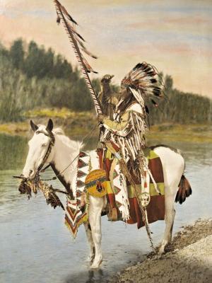 印第安人, 油画, 加拿大阿尔伯塔, 艺术, 博物馆, 马, 动物