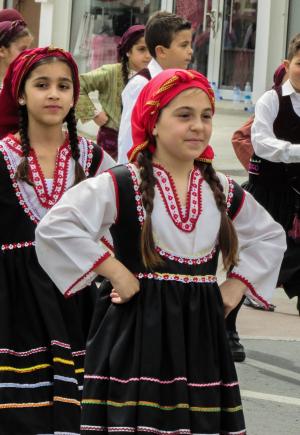 希腊独立日, 游行, 孩子们, 前进, 传统, 服装, 塞浦路斯