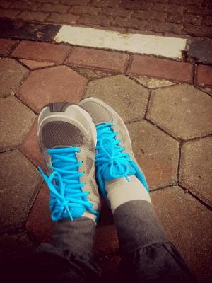 跑步鞋, 蓝灰色鞋, 运行, 鞋子, 体育, 锻炼, 蓝色