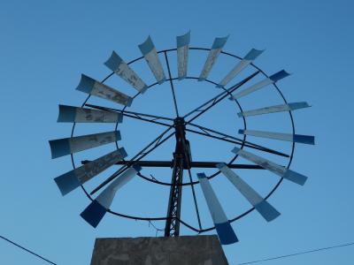 风车, 风力发电, 马略卡岛, 金属, 风, 能源, 蓝色