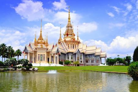 泰国, 寺, 著名, 传统, 蓝色, 扫管笏, 宗教