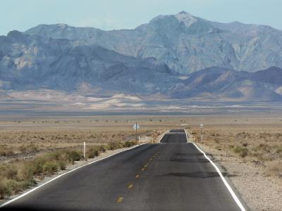 美国, 死亡谷, 在路上, 沙漠全景, 景观