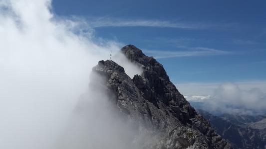 watzmann 南端, 岩石, berchtesgadener 土地, 高山, 山脉, 贝希特斯加登阿尔卑斯, 贝希特斯加登国家公园