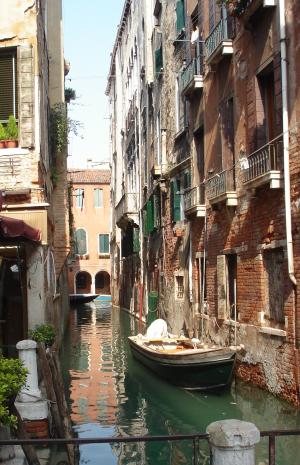 威尼斯, 意大利, 划船, 水, 房屋, 上升, 小船