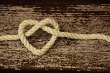 绳子, 帘线, 心, 爱, 友谊, 连通性, 忠诚