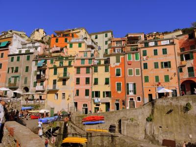 五渔村, vernazza, 利古里亚, 水, 海, 景观, 颜色