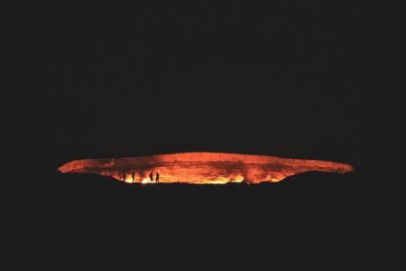 火山, 人的侧影, 剪影, 人, 黑色, 没有人, 热-温度