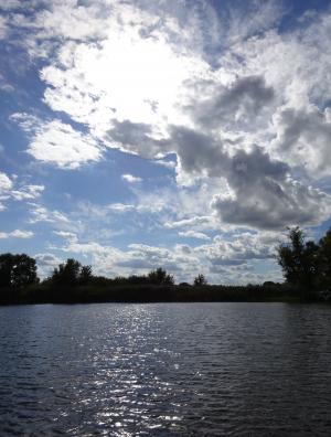 湖, 天空, 云量, 勃兰登堡州, 太阳, 水, 银行