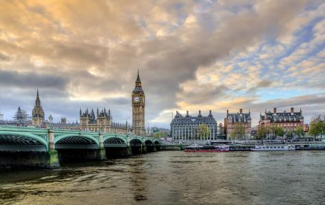 伦敦, 维多利亚, 大笨钟, 维多利亚大桥, 英格兰, 英国, 具有里程碑意义