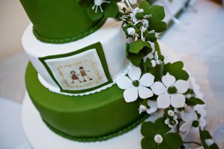 婚礼, 蛋糕, 绿色