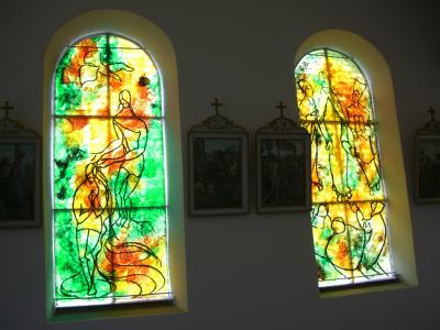 玻璃窗口, 艺术家伯纳德 chardon, kressen 教堂, mittelberg, 阿尔高