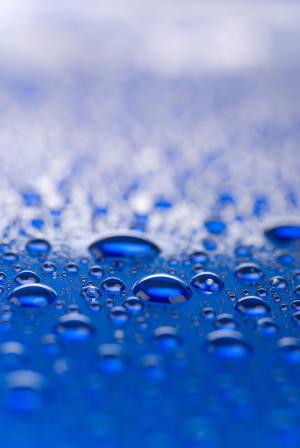 一滴, 水, 滴眼液, 湿法, 水珠, 宏观, 蓝色
