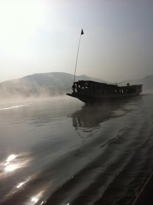 湄公河, 雾, 启动, morgenstimmung, 气氛, 水